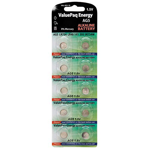 Dantona Val Ag5 10 Valuepaq Energy Ag5 Alkaline Coin Cell Batteries, 10 Pack