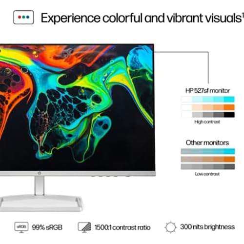 Hp 527Sf Series 5 27'' Fhd 1920X1080 Ips Monitor, 100Hz, 99% Srgb, 1500:1, 5Ms, Black/Silver (2024 Model)