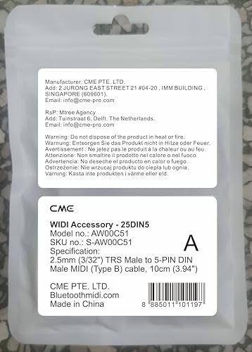 Cme Widi Jack Midi Cable Din-5