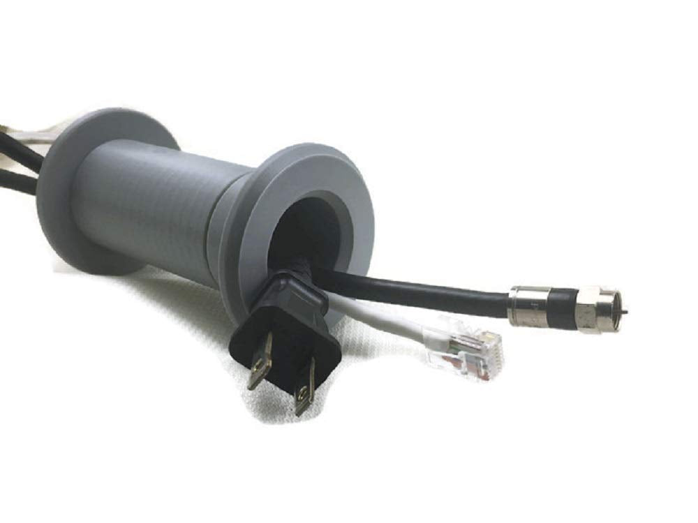 Cable Pass Through Wall Port 3 5/8''   5 1/4'' Wall Thickness (Gray)