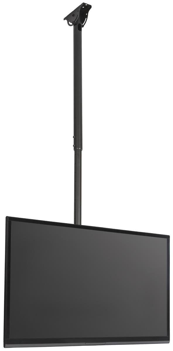 Displays2Go Slc3770Lbk Ceiling Mount For Tv Monitors 37 To 70 Inch, Swiveling & Tilts, Telescoping, Black Steel