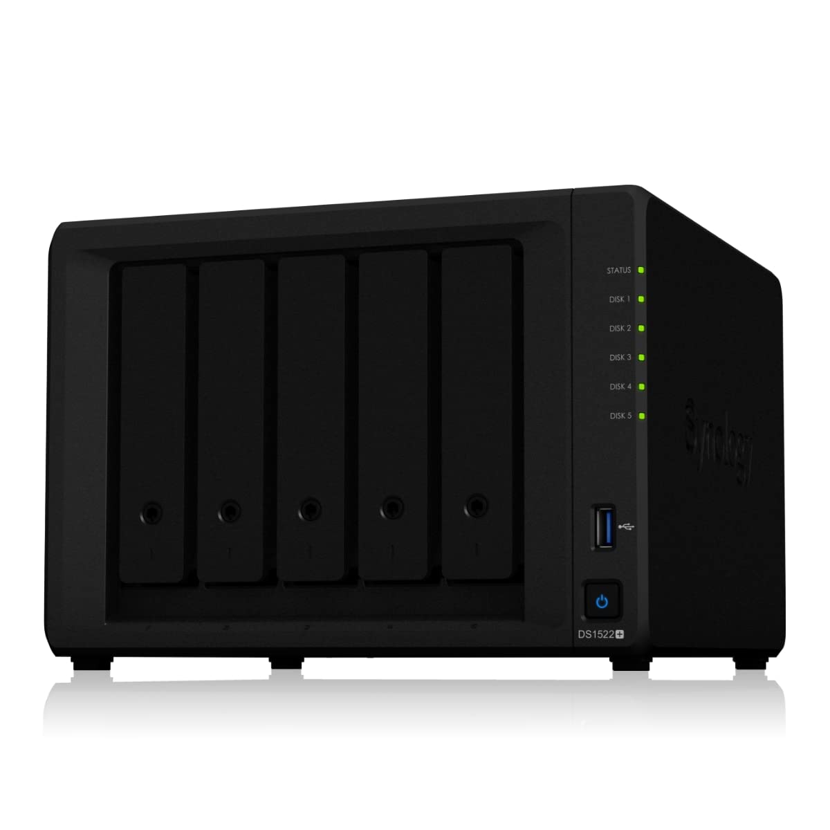 Synology Ds1522+ 5-Bay Diskstation Nas (Amd Ryzen R1600 8Gb Ram 4Xrj-45 1Gbe Lan-Port) 5-Bay 20Tb Bundle With 5X 4Tb Wd Red Plus
