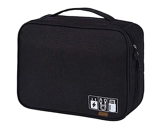 Ontrip Electronics Accessories Organizer Bag, Universal Travel Gadget Bag For Cables, Plugs, Chargers, And More, Ideal Size For