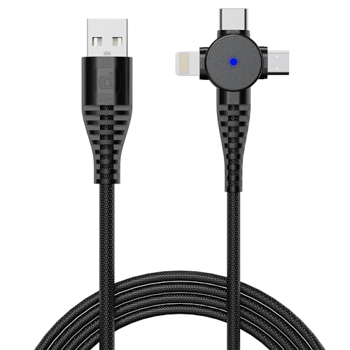 Dubstep Blaze Trinity 50W 3 In 1 Usb Type C Cable 1 M UsbA To TypeC + Microusb + TypeL Fast Charge Cable (Compatible With Mob