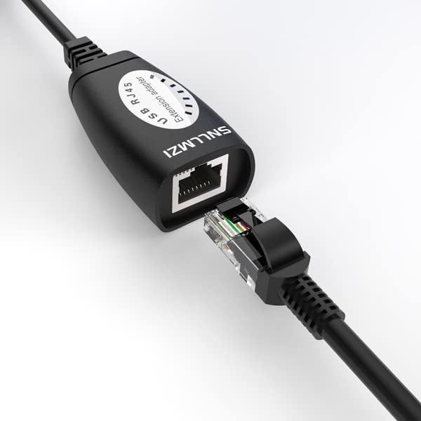 Snllmzi Usb To Cat5 Adapter, Usb Over Rj45 Ethernet For Cat5/Cat5E/Cat6/Cat7/Cat8 Extension Cable Adapter, Usb 2.0 Extender Over