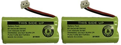 Replacement Battery Bt184342 / Bt284342 For Many Ge/Rca Cordless Telephones (See Description) (2 Pack)