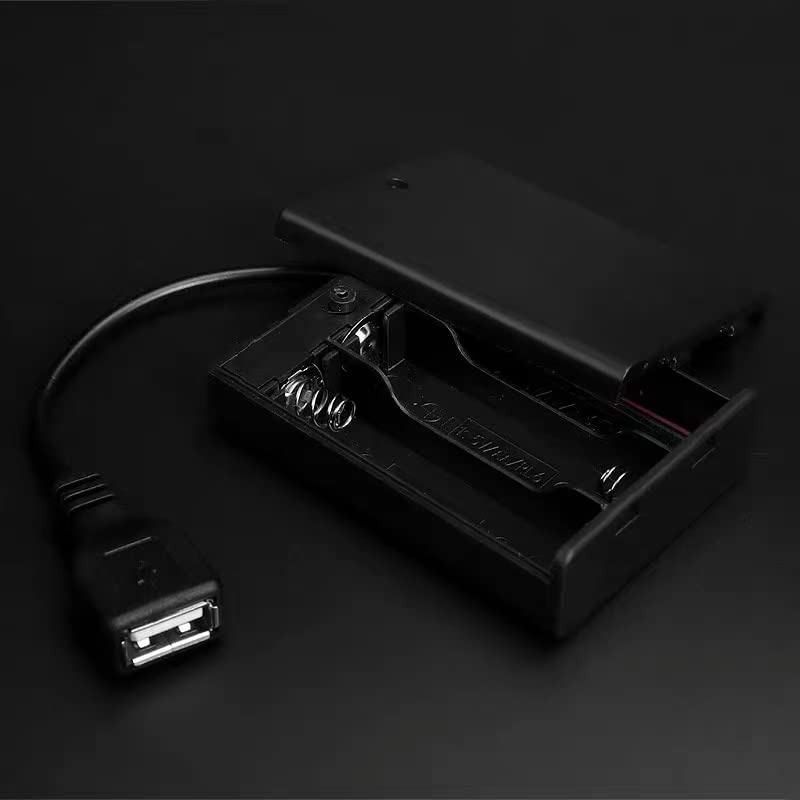 (Pack Of 3) Usb 3 Aa Battery Holder,Usb Battery Holder 5V Black With Switch,Usb Cable,3 Aa Battery Holder With Micro Usb Connect