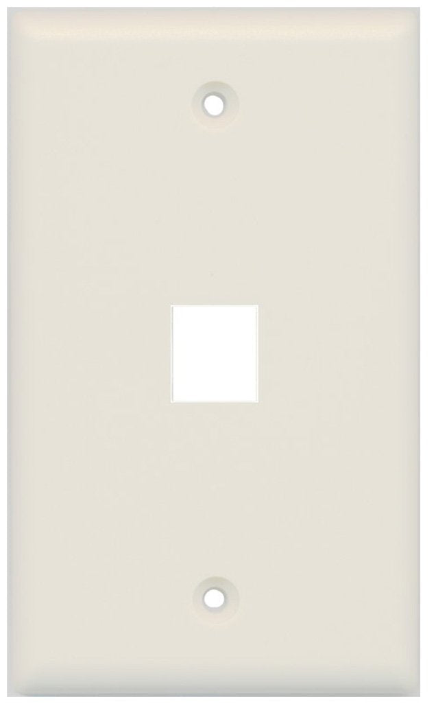 Riteav Blank Wall Plate For Keystone Jacks   Light Almond 1 Gang 1 Port