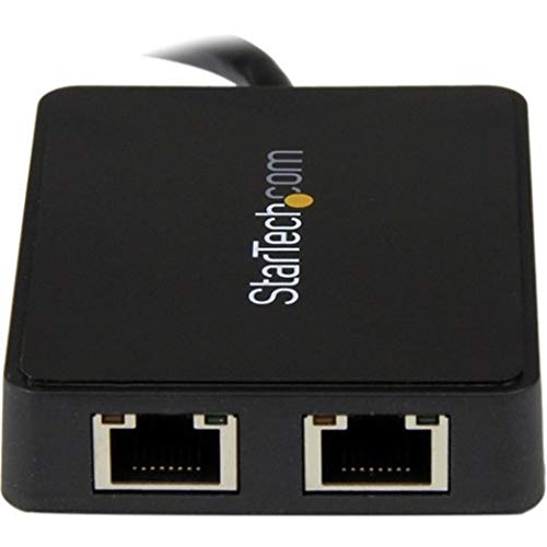 Startech.Com Usb 3.0 To Dual Port Gigabit Ethernet Adapter W/Usb Port   10/100/100   Usb Gigabit Lan Network Nic Adapter (Usb320