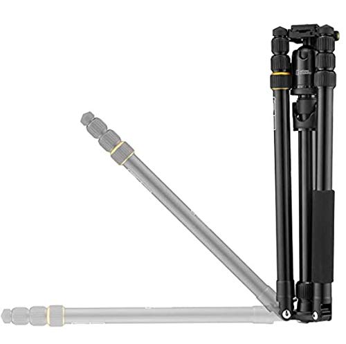 National Geographic Travel Tripod Kit, 90� Column, 4 Sections, Lightweight Aluminum, Compatible With Canon,Nikon,Sony Dslr, 360 Degree Ball Head, Quick Release Plate, 8Kg Load Capacity With Carry Bag