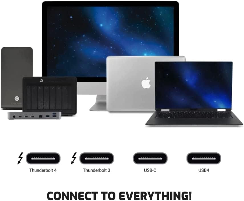 Owc Thunderbolt 4 Cable, Thunderbolt Certified, 2.0 Meter (6.56 Ft.), 40 Gb/S Data Transfer, 100W Power Charging, Compatible Wit