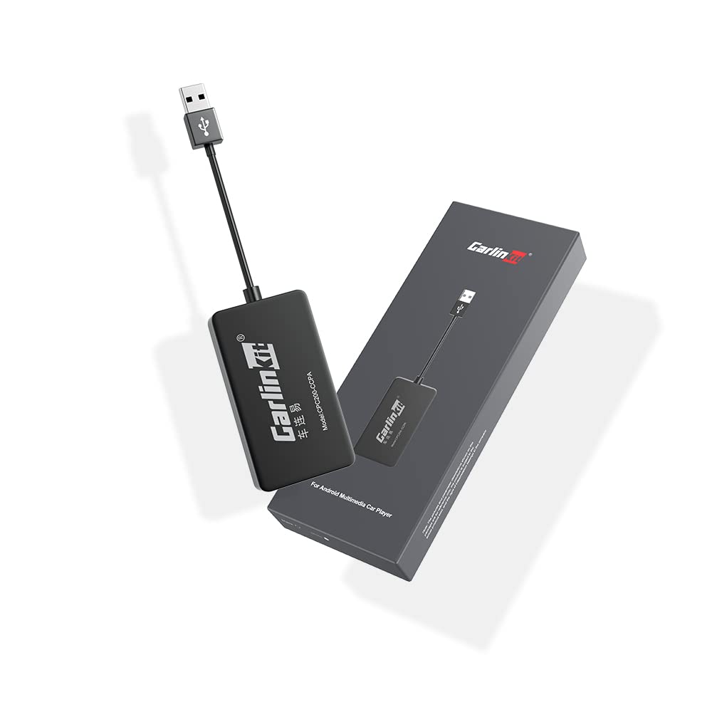 Carlinkit Carplay Dongle Only For Car With Android Head Unit System 4.4.2+,New Upgrade Version,Built-In Apk App,Support Wired/Wireless Carplay,Wired/Wireless Android Auto,Online Upgrade Etc.