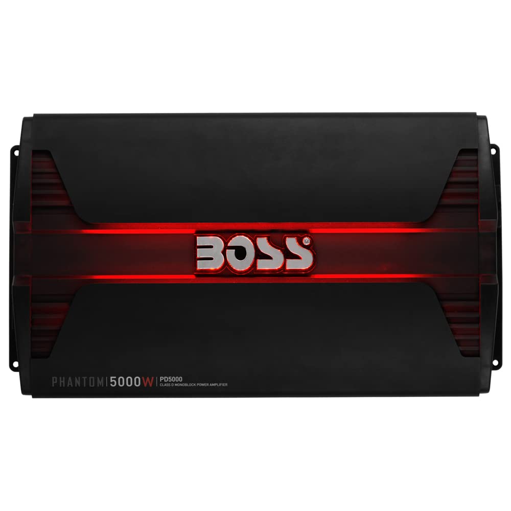 Boss Audio Systems Pd5000 Phantom 5000 Watt, 1, 2, 4 Ohm Stable Class D Monoblock Car Amplifier With Remote Subwoofer Control