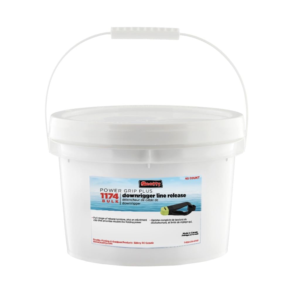 Scotty #1174-Bucket Power Grip Plus Release (Bulk) (Not Rigged), Black, 40 Per Bucket,WBHNHB00F5E552E