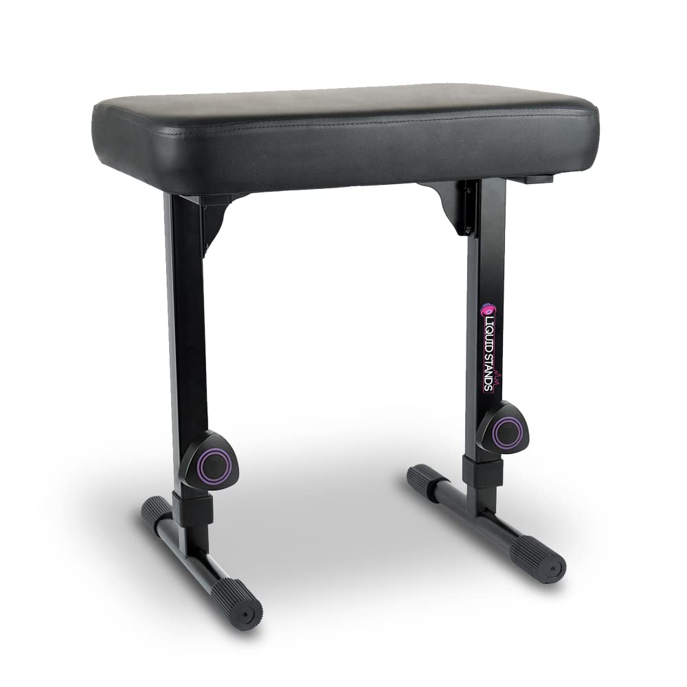 Liquid Stands Piano Bench Adjustable Stool   Music Keyboard Bench Seat For Piano Keyboard Stand With Black Padded Cushion For Mu