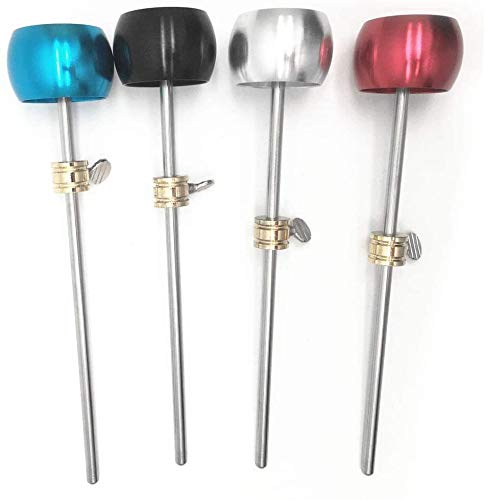 Jiayouy 2 Pieces Bass Drum Pedal Beater Aluminum Alloy Hammer Head Percussion Instrument Accessory Part Black 1
