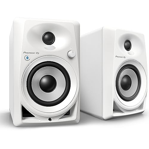 Pioneer Dj Dm-40Bt Desktop Monitor System With Bluetooth Functionality, 4-Inch (Pair, White)