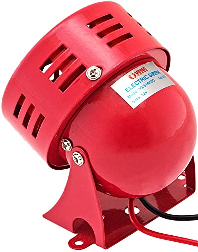 Vixen Horns Loud Electric Motor Driven Horn/Alarm/Siren (Air Raid) Small/Compact Red 12V Vxs 9050C