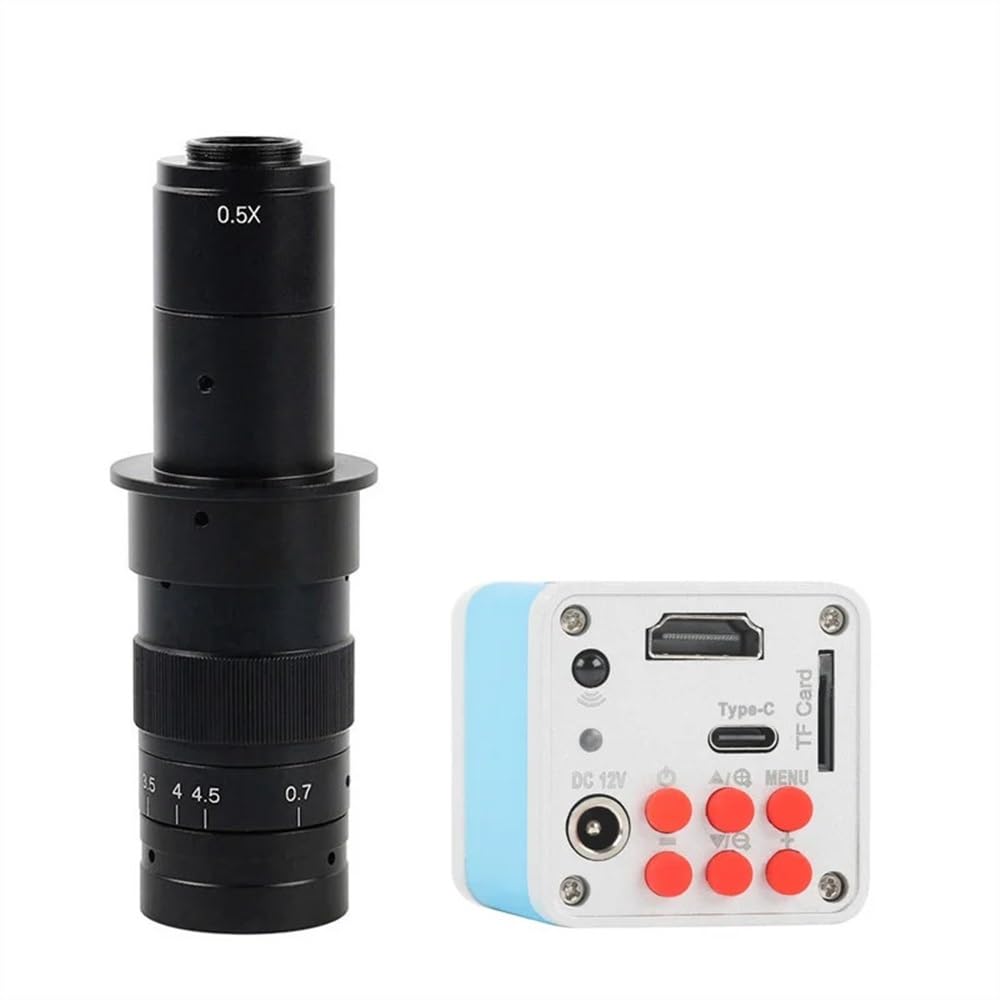 Microscope 4K UHD 1080P 60FPS 30FPS HDMI Type C Industrial Digital Microscope Camera with 180X Lens Connect Lens Display to Obta