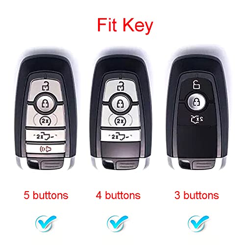 Royalfox(Tm) 3 4 5 Buttons 3D Bling Keyless Entry Remote Smart Key Fob Case Cover For 2017 2018 2019 2020 2021 2022 Ford Mustang