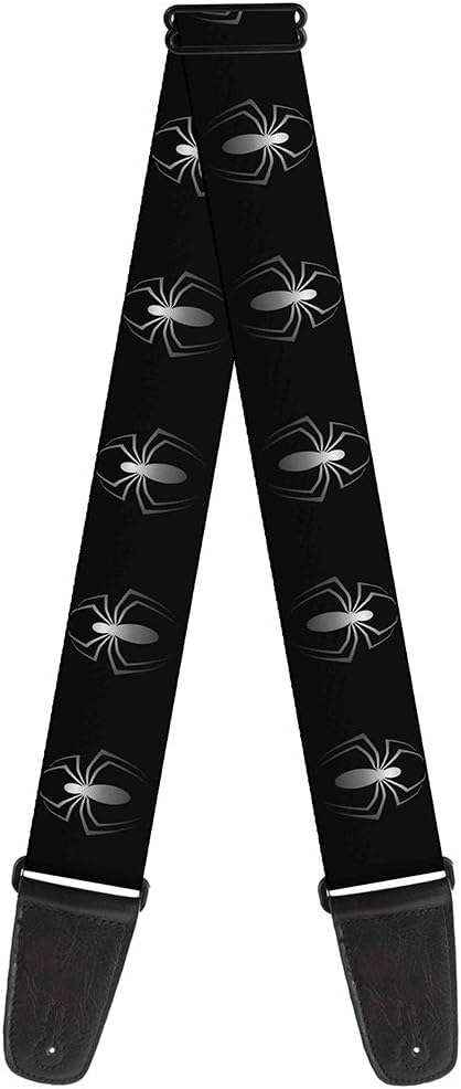 PERLMAN Guitar Strap  New Spider Logo Repeat Black/White  2 Wide  2954 Length