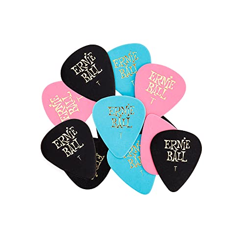 Ernie Ball Guitar Picks, Thin, Assorted Colors, 24 Pack (P09170)