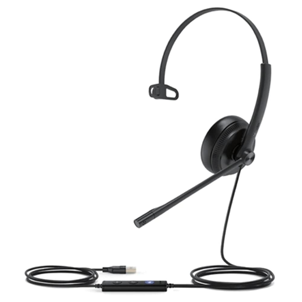 Yealink UH34 Lite Professional USB-A, Plug & Play Monaural Corded Headset with Noise Cancelling Microphone, in-line Controller a