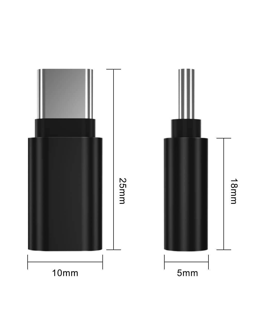 Basesailor USB Type C Extension Adapter 3-Pack, Thunderbolt 3, Black, PD USBC 3.1 Gen2, Compatible with iMac, MacBook Pro, Air, Samsung