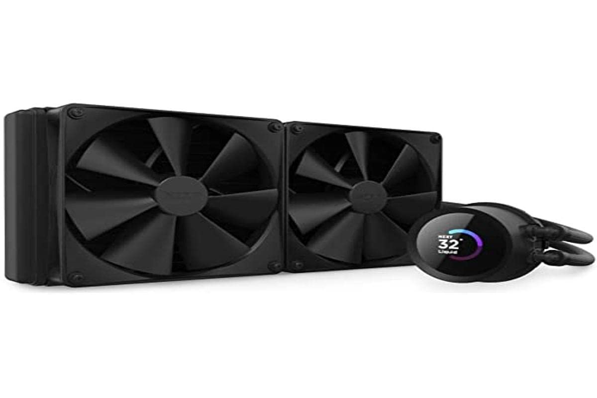 Nzxt Kraken 280   Rl Kn280 B1 280Mm Aio Cpu Liquid Cooler   Customizable 1.54' Square Lcd Display For Images, Performance Metrics And More   2 X F140P Fans   Black