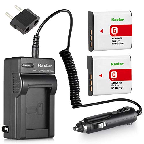 Kastar Battery (2-Pack) And Charger Kit For Sony Np-Bg1, Np-Fg1, Bc-Csg And Sony Cyber-Shot Dsc-H50, Cyber-Shot Dsc-H10, Cyber-S