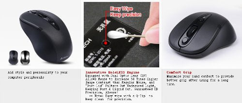 A4Tech Optical Wireless Mouse   Holeless Rf Usb Office Mouse (G9 370Hx)