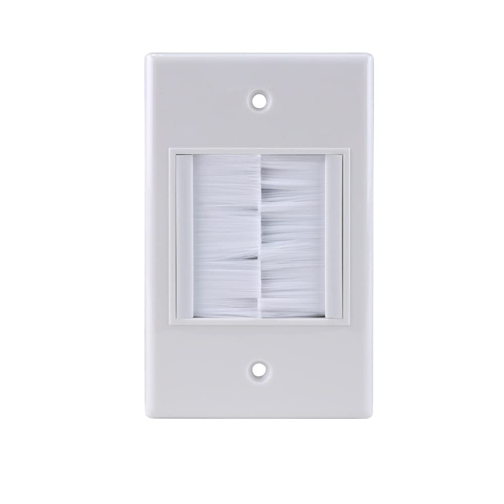 Construct Pro Single Gang Widemouth D  Cor Brush Plate (White Plate W/White Brush)
