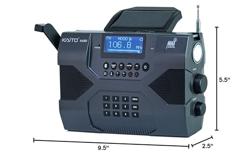 Kaito Emergency Radio Voyager Max Ka900 Digital Solar Dynamo Crank Wind Up Am/Fm/Sw & Noaa Weather Stereo Radio Receiver With Bl