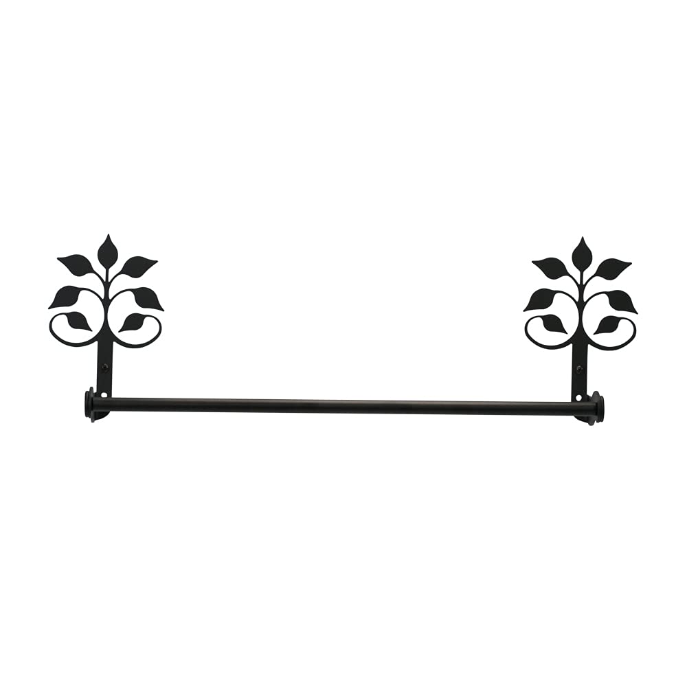 Village Wrought Iron Home Indoor Decorative Bear Design Towel Bar - Small