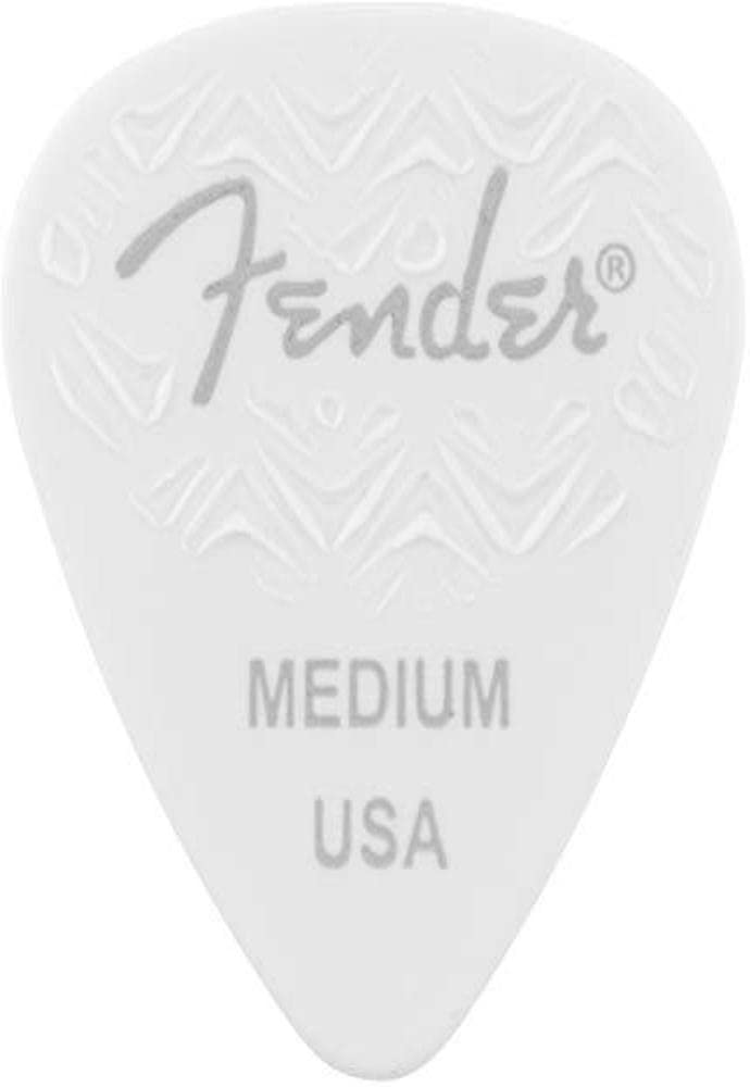 Fender Wavelength Guitar Picks 351 Shape, White, Medium, 6 Pack