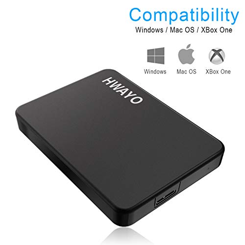 Hwayo 500Gb Portable External Hard Drive Ultra Slim 2.5'' Usb 3.0 Hdd Storage For Pc, Desktop, Laptop, Macbook, Chromebook, Xbox One