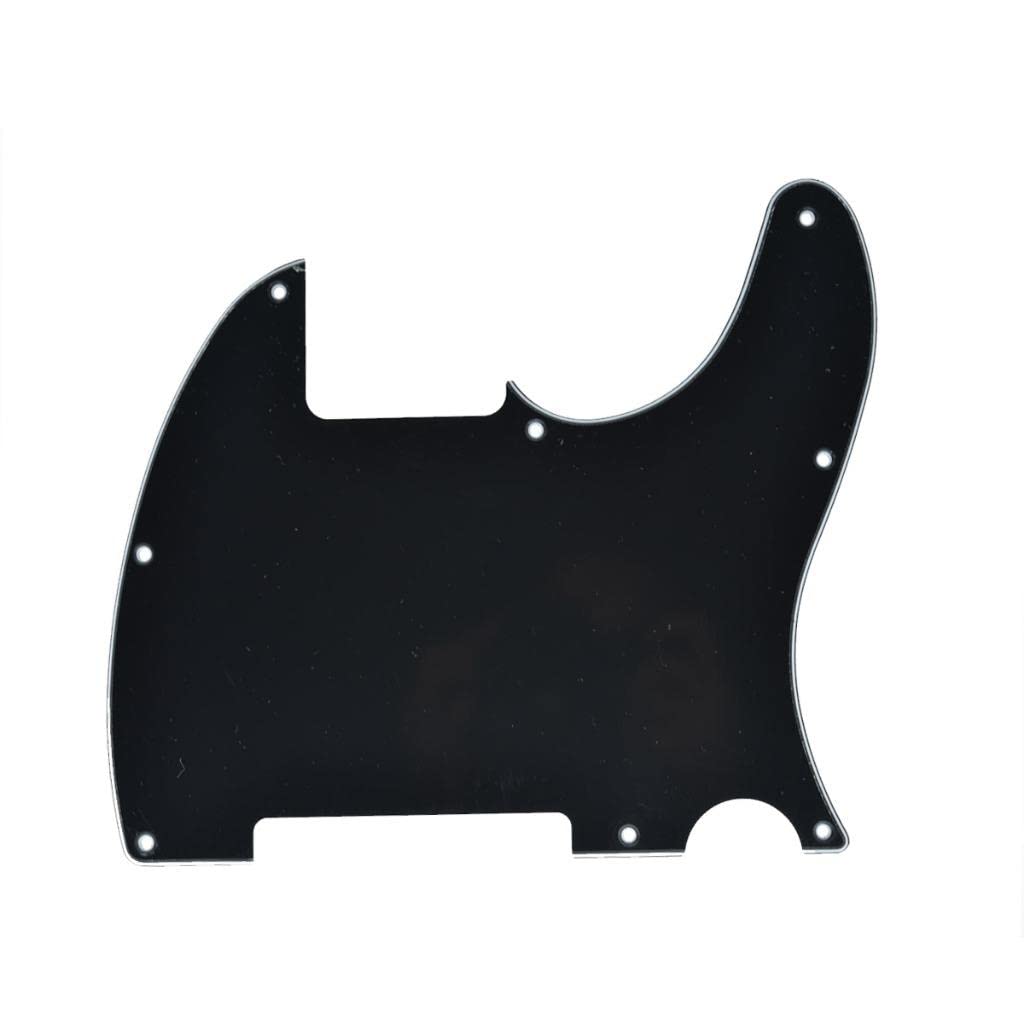 Kaish 8 Hole Tele Blank Guitar Pickguard Tele Pick Guard Scratch Plate For Telecaster Esquire Black 3 Ply