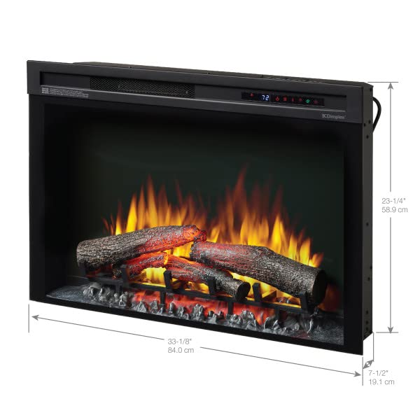 Dimplex 33 Inch Built In Electric Fireplace   Multi Fire Xhd Firebox With Logs And Realistic Multi Color Flames | Model: Xhd33L