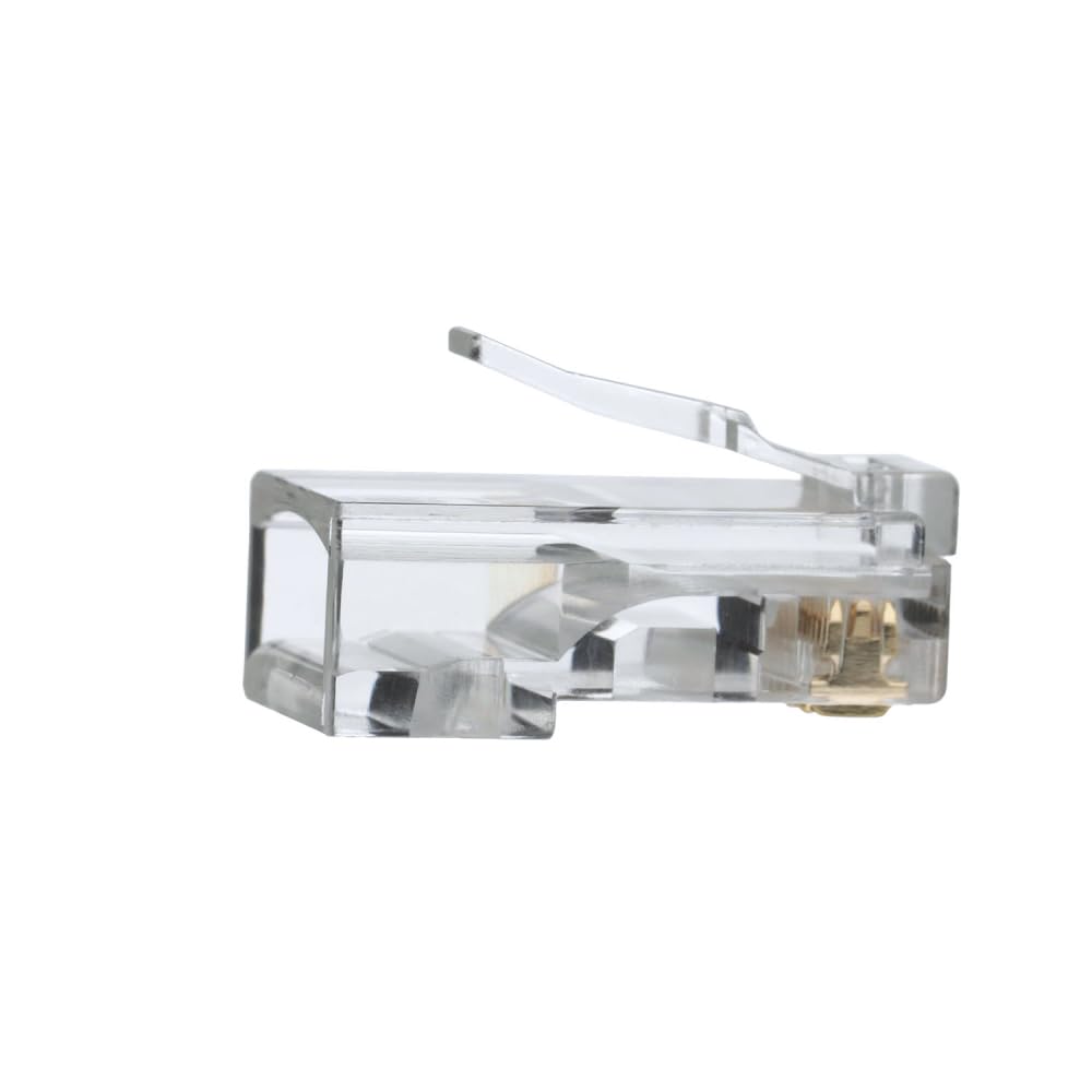 Klein Tools Vdv826 611 Rj45 Connectors, Cat5E Modular Data Plugs With 3 Pronged Contact For Solid Or Stranded Conductors, 100 Pa