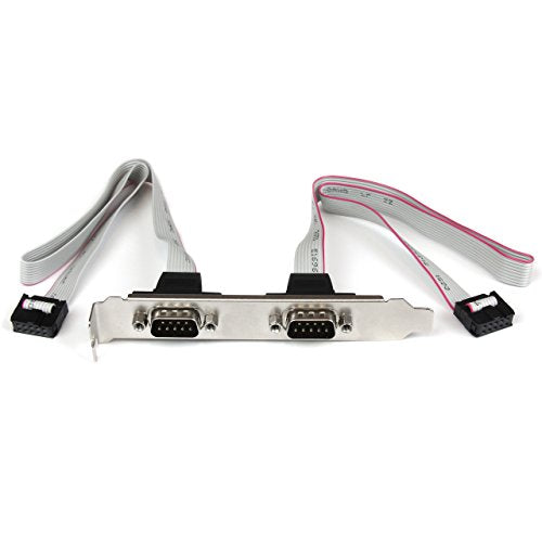 Startech.Com 2 Port 16In Db9 Serial Port Bracket To 10 Pin Header   Db9 Bracket   Db9 Header   Serial Port Bracket (Plate9M2P16)