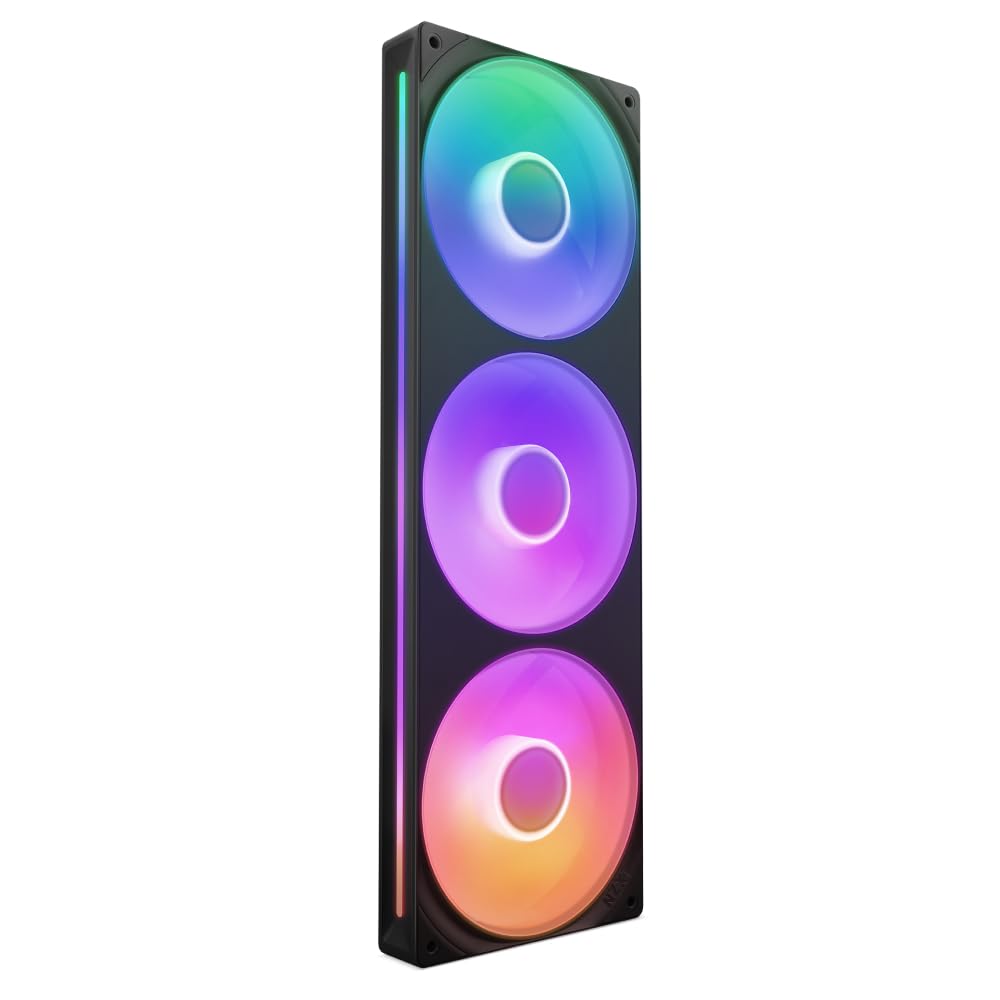Nzxt F360 Rgb Core   360Mm Single Frame Fan Unit With 3 X 120Mm Rgb Fans   Speed & Lighting Control   High Static Pressure & Air