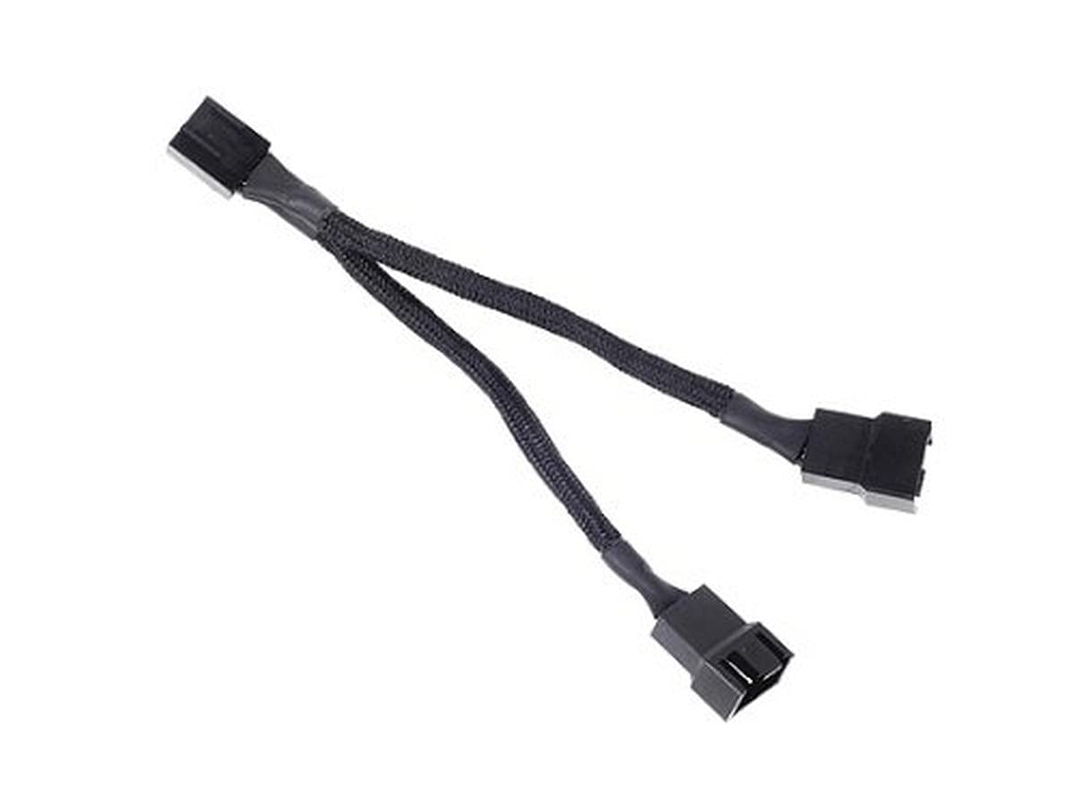 SilverStone Technology All Black Sleeved 1to2 Sleeved PWM Fan Splitter Cable (CPF01)