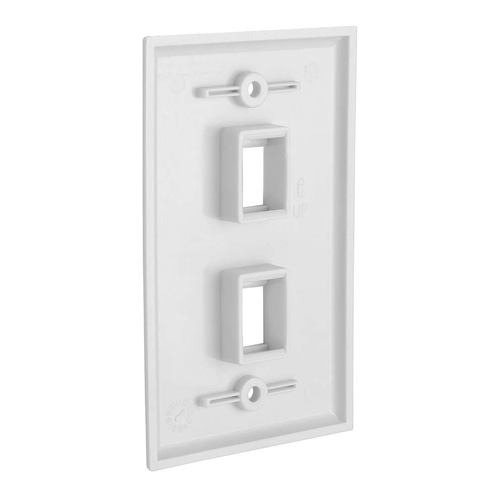 Cmple   2 Port Keystone Wall Plate 1 Gang Wall Plate With Standard Size Ethernet Wall Plate Keystone Jack Insert Wall Plates   W
