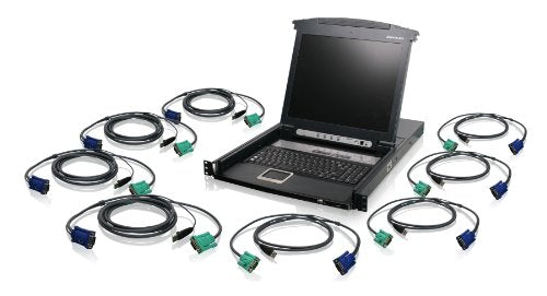 Iogear Rackmount 8 Port Kvm Switch Console With 17 Inch Tft Lcd Active Matrix Monitor, Keyboard And Touchpad W/Full Set Of Cable