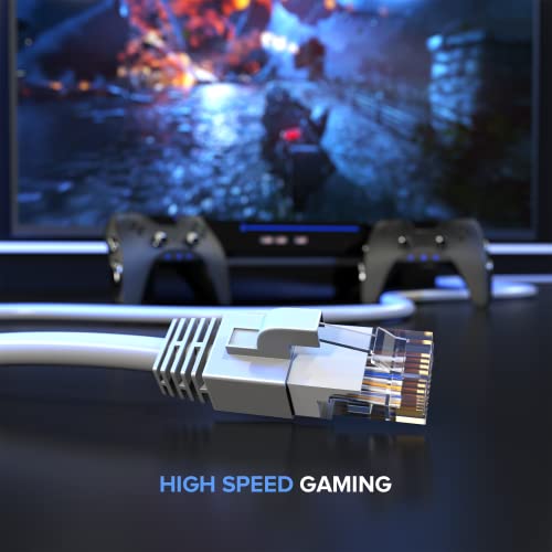 Maximm Cat 6 Ethernet Cable 1 Ft (20 Pack)   High Speed Lan Cable, Internet Cable, Patch Cable, And Network Cable   Utp, 10Gbps, 550Mhz Ethernet Cord   White