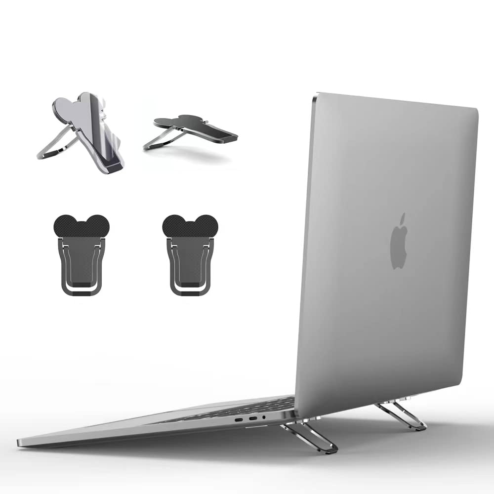 Muchly Keyboard Stand 2Pcs,Portable Invisible Laptop Stand For With 2 Adjustable Angles For Desk,Mini Aluminum Cooling Pad,With