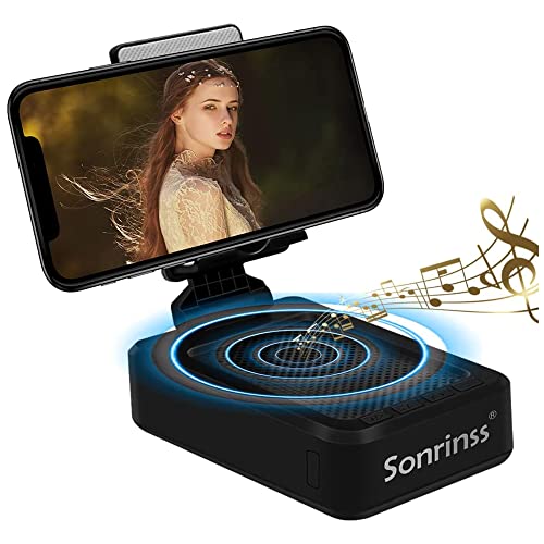 Cell Phone Stand With Wireless Bluetooth Speaker Compatible For Any Smartphones,Anti Slip Design Phone Holder With Hd Surround S