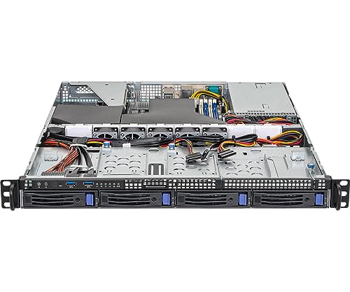 Asrock Rack 1U4Lw X570/2L2T Rpsu 1U Rackmount Server Barebone Amd Am4 Ryzen Pga 1331 X570 4X3.5 Hdd 450W Redundant Power Supply