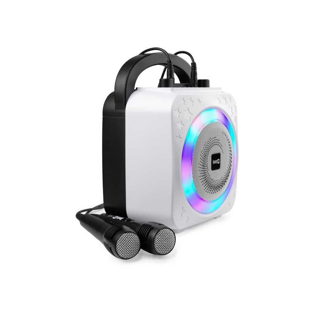 Rockjam 10 Watt Rechargeable Bluetooth Karaoke Machine With Two Mics, Black