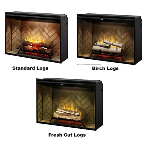 Dimplex Revillusion� 42 Inch Built In Electric Firebox   Herringbone Brick Background   Includes Realistic Faux Logset And Firebox